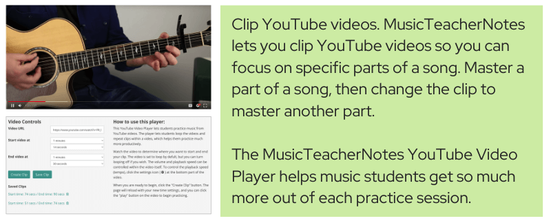 Music lesson clip YouTube videos