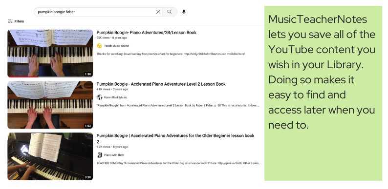 Save YouTube videos for music tutorials in one place