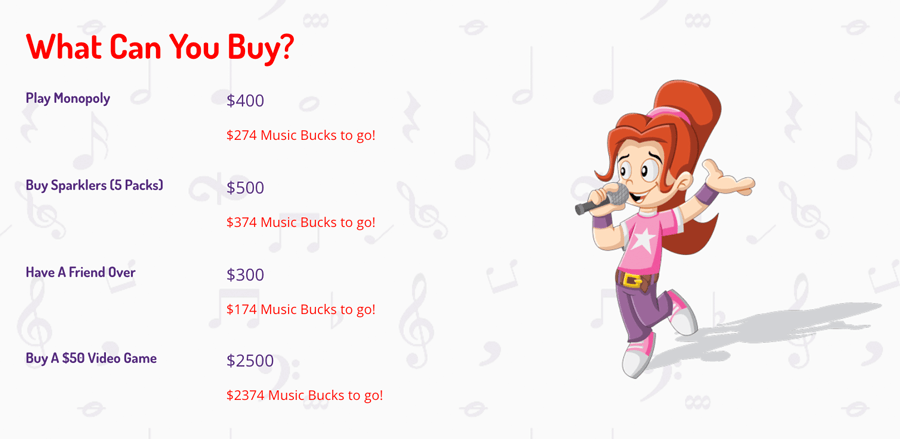 Music bucks rewards