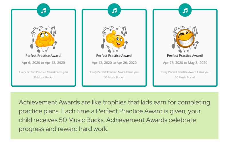 Achievement Awards for music practice