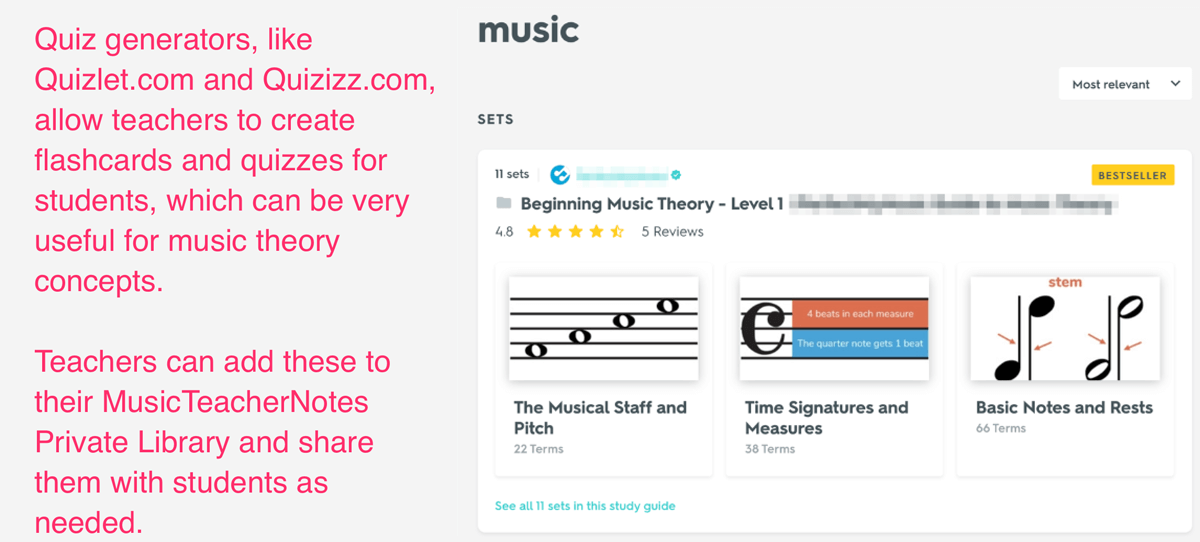 Adding quizlet or quizizz links for musiic lessons