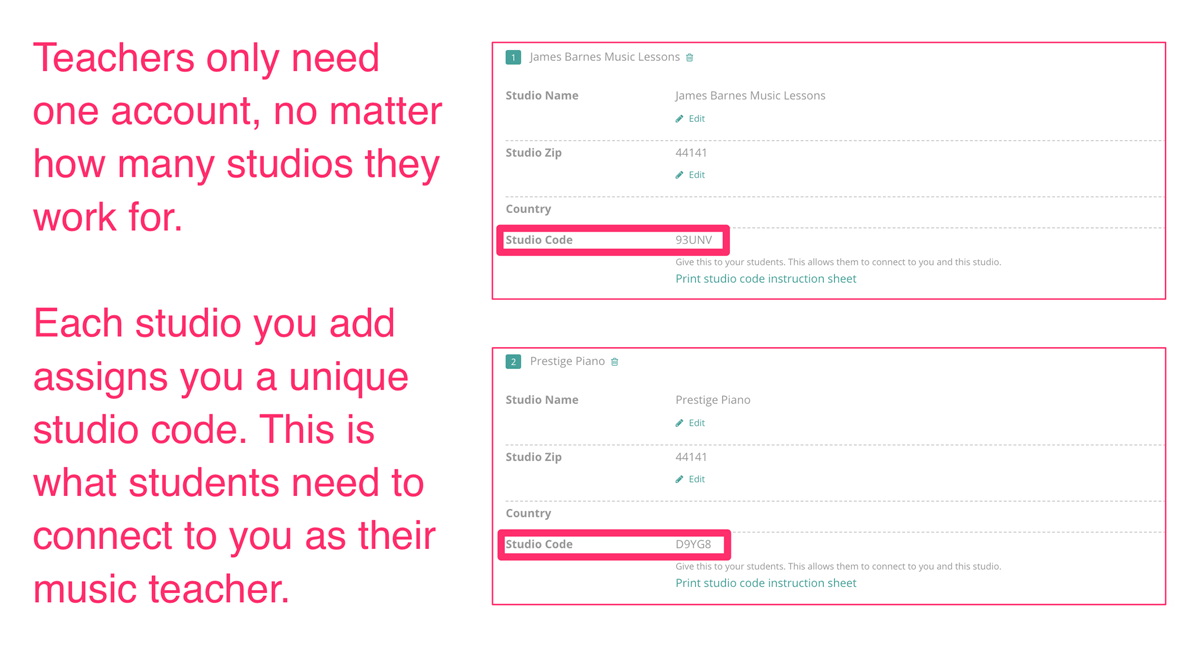 How music teachers connect students to their account