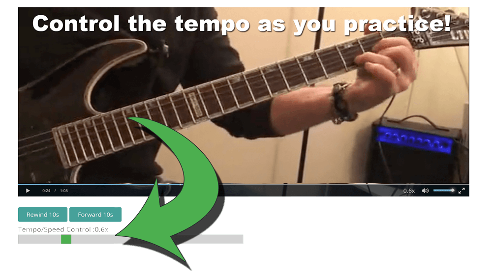 Slow the tempo of music lesson videos